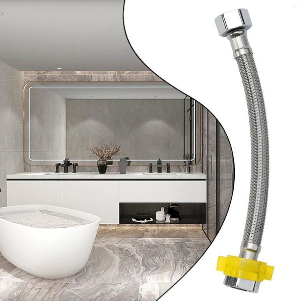 Set di accessori per il bagno Set flessibile in acciaio inossidabile tubo di approvvigionamento idrico intrecciato perfetto per il lavandino della cucina del bagno e connettore del gabinetto di 20 cm di lunghezza