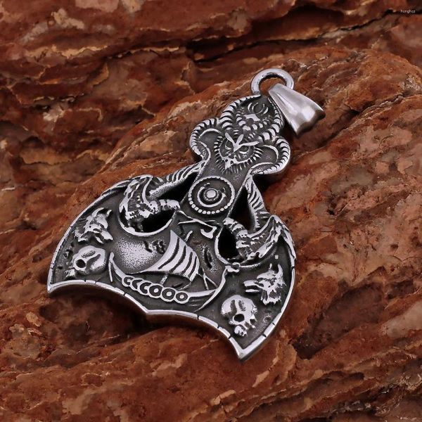 Colares pendentes finos vintage em aço inoxidável de aço masculino de meceleto animal viking colar nórdico jóia amulet jóia adolescente motocicleta