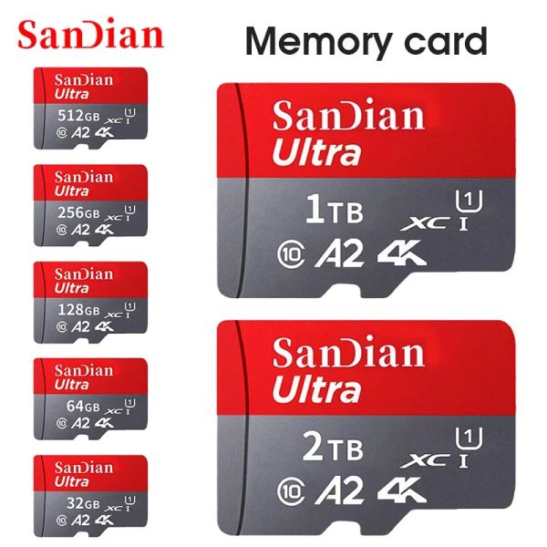 Kartlar Ultra MicroSD 128GB 32GB 64GB 256GB 512GB A2 4K Micro SD Kart SD TF Flash Kartı Bellek Kartı Sınıfı 10 Telefon için