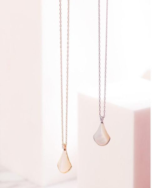 Юбка с фанатом S925 Серебряное ожерелье Clabice Chain Женская приливная сеть белая мамочная ниша. Подвеска Tanabata Gift7064307