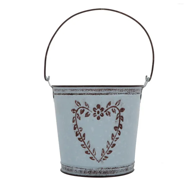 Vasos Bucket Flower Pote de flores resistente Avento multiuso Ornamento Decoração de casa Decoração de casa Criativa Planta de caneta de janela manual