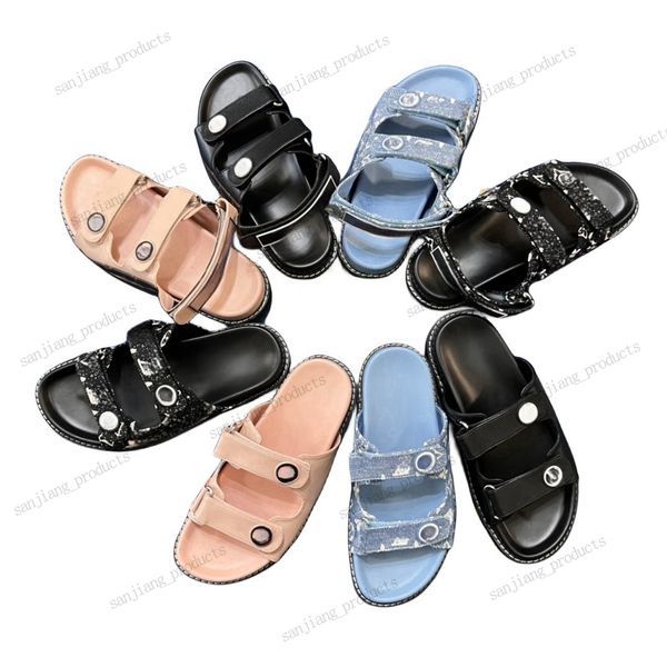 Scarpe designer Paseo Comfort Sandals Donne Scarpe di lusso Muli piatti Muli Presbyopia Stampa in pelle Bom Dia Slifori Piattadinella Piattaforma Sandalo Sandalo Denim 35-42