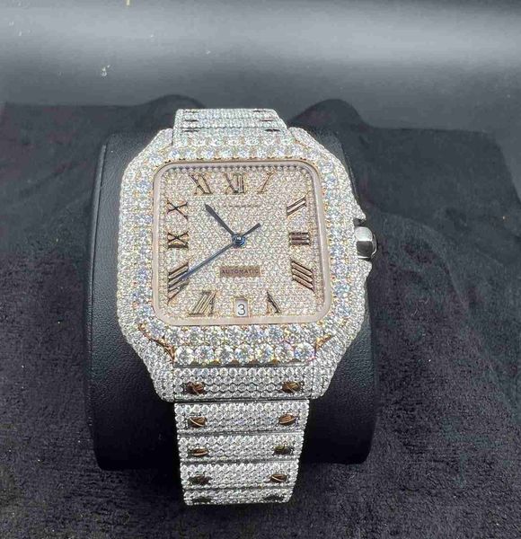 VVS di ghiaccio di alta qualità VVS 1 39,8 mm Uomini Moissanite Watch Pass Tester Diamond 257