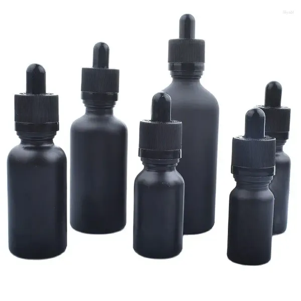 Garrafas de armazenamento 5ml-100ml Big Head Amber Brown Grow Drop Bottle Liquid para Pipete Básica Essential Recarregável