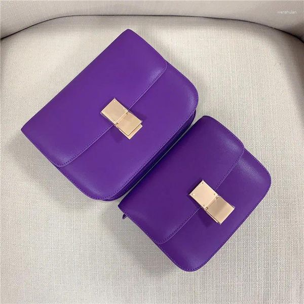 Totes Luxusdesignerinnen Frauen Crossbody Bag 2024 Trendy Fashion Ladies Purple Schulter echte Lederhandtasche