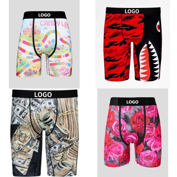 Cores 100 homens eh shorts de praia boxer marca de cueca sexy de cueca impressa boxe