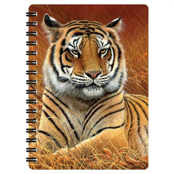 Caderno em espiral de Tiger Animal para homens homens Memorando notepad Sketchbook120 páginas para redação do diário GRILS GRILS NOTAS DE ESTUDO