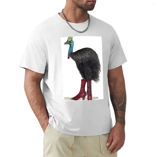 Men's Polos Cassowary in Victorian Boots T-shirt Manga curta Tee Kawaii Clothes Edition Mens Camisas de treino