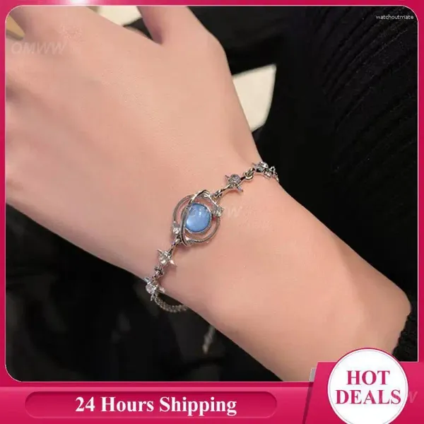 Braccialetti Link Bracciale Crystal Moonstone Aggiungi una domanda di lusso di lusso di gioielli unica tocco abbagliante