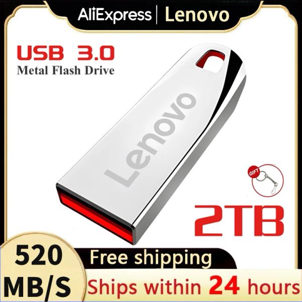 Adaptör Lenovo Metal U Disk 2TB Pen Tahrik 1 TB Yüksek Hızlı USB 3.0 USB Arayüz Su Geçirmez 512GB 256GB 128GB Pendrive Memoria Flash Disk