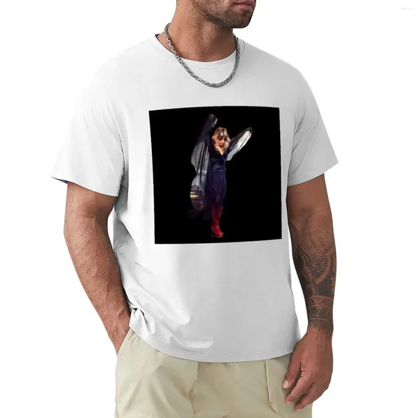 Erkek Polos Stevie Nicks Siyah Arka Plan Versiyon 4 Renkli T-Shirt Yaz Üstleri Kore Moda Hippi Giysileri Erkekler İçin Tişört