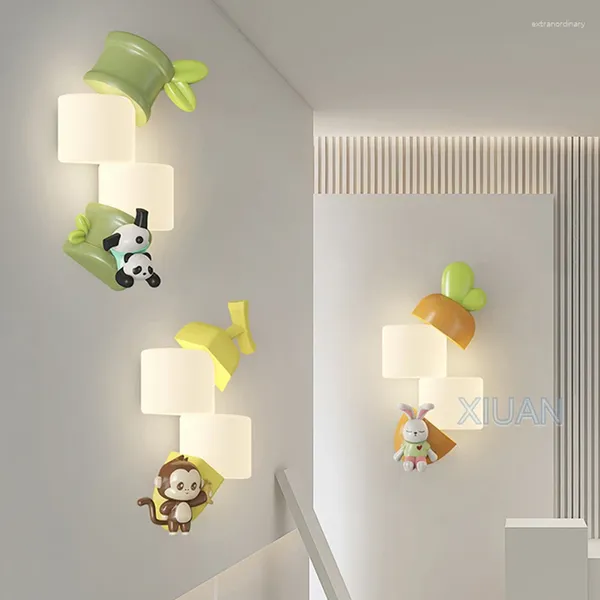 Wandlampe Affe Panda Tierlampen AC 220V Kinder Nachtleuchten Augenpflege Baby Kinder Kinder Junge Mädchen Schlafzimmer Dekor Dekor