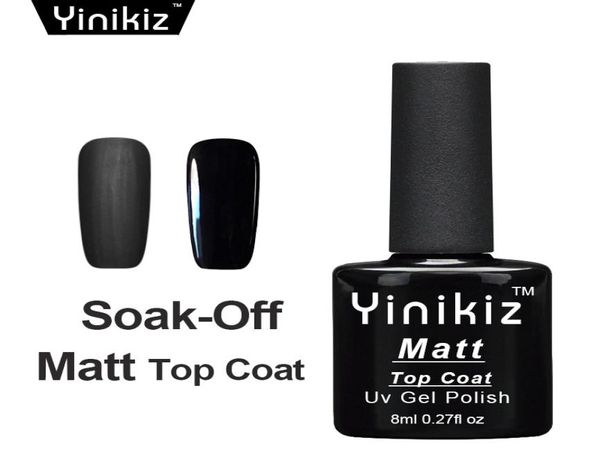 Yinikiz 2017 Base Top Base Color Preto Matte UV LED UV Mergulhe o esmalte de gel SUPERFÍCIE FLUSTED MATT Top Coat Gel4590087