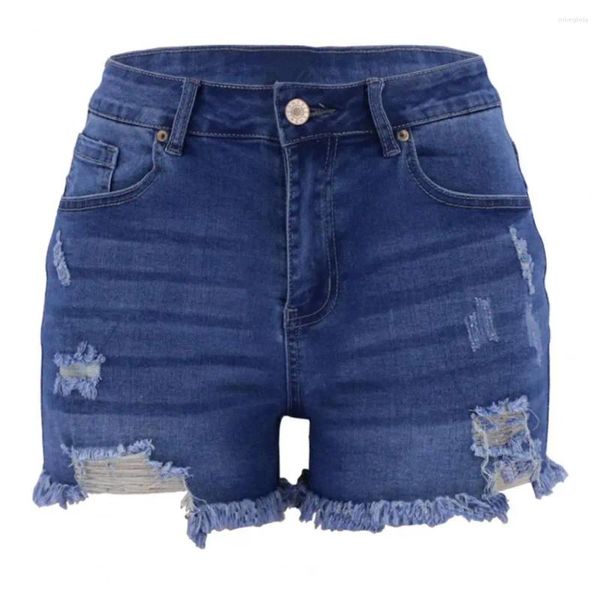 Shorts femminile Hong Kong in stile retrò gambe sciolte a vita alta jeans donne versatili bordo casual abbigliamento