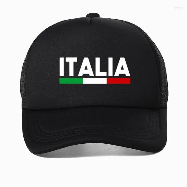 Ball Caps Italia Italia Bandiera italiana Cappo di baseball Cappelli unisex Cappelli a snapback regolabili Classic Mesh Trucker Cappello Trucker Visio per esterni