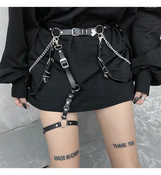 Cintos pêssego corda de cintura Corrente garotas de boate punk stap saia original estilo lindas pernas lindas com links de couro