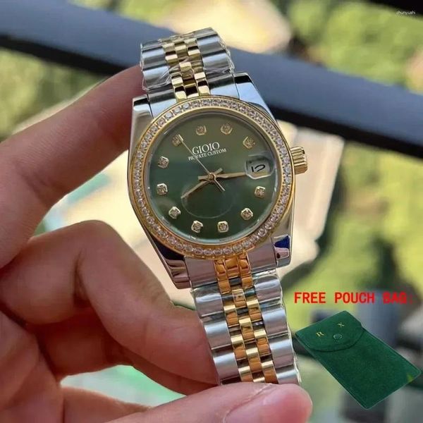 Orologi da polso orologio automatico di lusso per uomini orologi meccanici calendario in acciaio inossidabile in argento oro nero verde romo diamanti diamanti