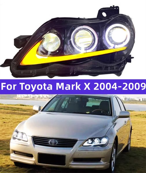 Styling per auto per Toyota Mark X 2004-2009 Reiz Front Light Drl Head Lample Segnale LED Angel Eye Daylight Feallo