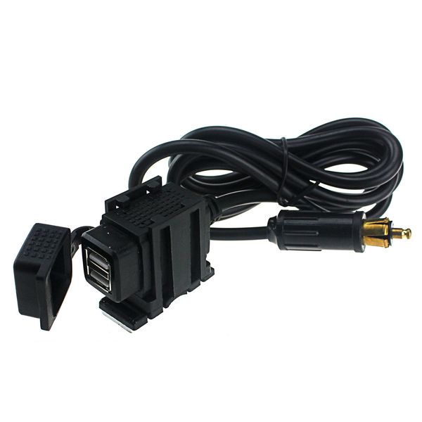 DC 5V 2.1A Porta USB dupla 12V/24V Impermeável a motorista de motocicleta Adaptador de carregador de carregador de motocicleta soquete de fonte de alimentação para din hella bmw