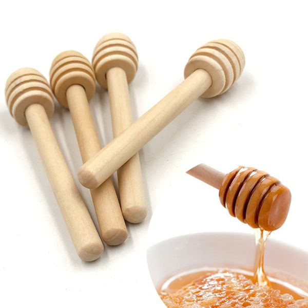 Moldura de mel Misture Mistura Jar Spoon Dipper de madeira Longs Supplies Ferramentas de cozinha de Honeys