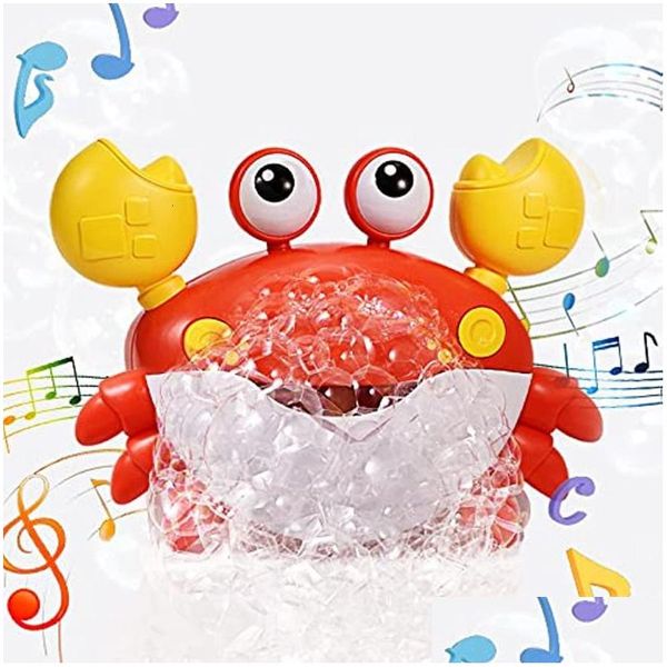 Bath Toys Crab Bubble Maker per la vasca da bagno fa bolle e suona canzoni cantare alte hine baby baby baby kids kids drop drop dropelese maternity sh otg35