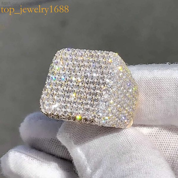 Hip -Hop -Ringe für Männer, die maßgeschneiderte Schmuck VVS Moissanite Diamond Initial Meisterschaftsstil Herren Ringvvs