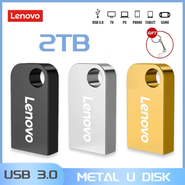 Adaptör lenovo mini kalem sürücü 2tb 1tb 512GB bellek taşınabilir su geçirmez u disk yüksek hız USB3.0 veri iletim metali usb flaş sürücüsü