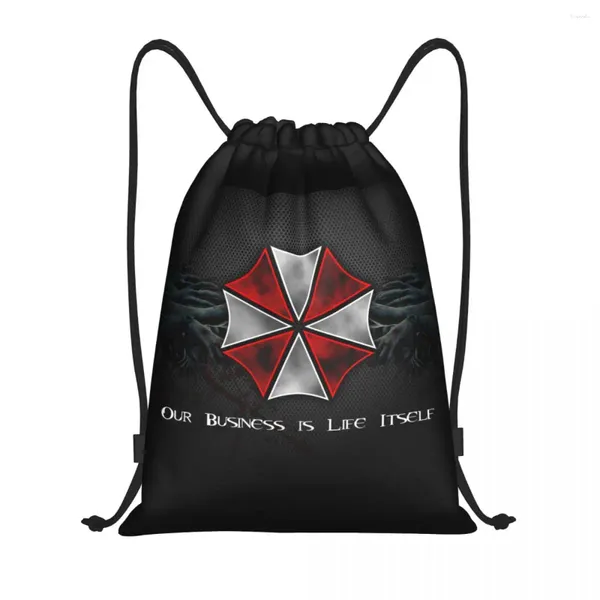 Einkaufstaschen benutzerdefinierte Regenschirme Unternehmen Draw String Rucksack Leichtes Horror Zombie Videospiel Fitnessstudio Sportsackpack Säcke