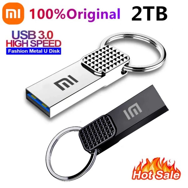 Cartões xiaomi USB 3.0 Pendrive 1 TB de alta velocidade de alta velocidade acionamento de 2 TB de metal à prova d'água de unidades flash USB 512 GB Memoria