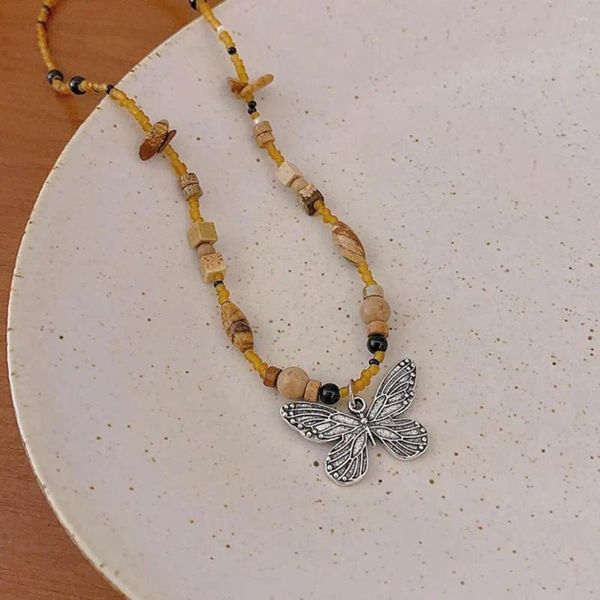 Подвесные ожерелья аксессуары аксессуаров этнический стиль бабочка колье с регулируемой длиной различной формы камней на день рождения