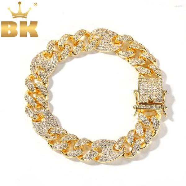 Ссылка браслеты Bling King смешанный цвет модные кубинские звень