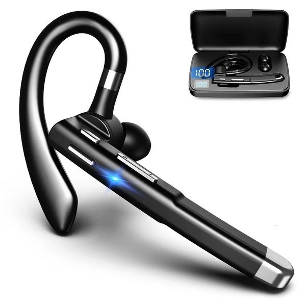 Bluetooth -Ohrhörer 5.3 Kopfhörer Stereo -Handsfree -Geräuschstornierung Wireless Business Headset mit HD -Mikrofon für alle Smartphones 240411