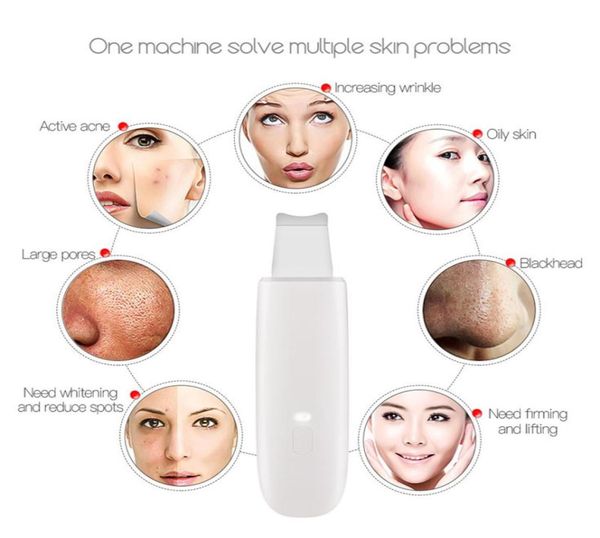 Máquina de limpeza de face profunda do lavador de pele ultrassônica Remova o cravo da sujeira Reduza as rugas e os pontos de branqueamento facial de clareamento facial8931808