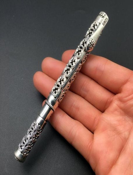 Echter Silberstift -Anhänger Männer 925 Sterling Silber Vintage Geschnitzte Openwork Business Pendellschecks Geschenk Pure Silver Pen Juwely37945066939