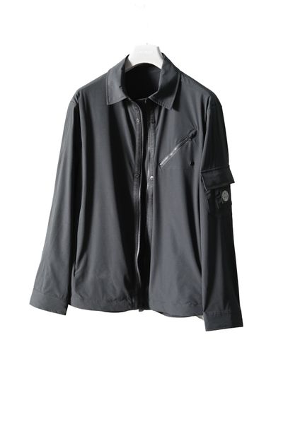 A jaqueta tridimensional masculina do novo masculino é lan d jacket de capuz de bolso de moda de moda de manga longa manuais de moto