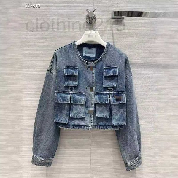 Giacche da donna cappotto designer 2024 primavera New Fashion Casual Work Style Multi Pocket Design Denim Coat Q9U9