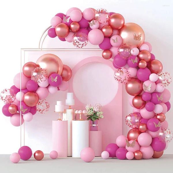 Decorazione per feste Pink Macaron Balloons Garland Arch Kit arredamento Birthday Birthday Formies per bambini Baby Shower Latex Ballon
