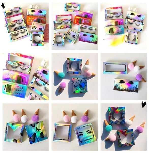 Caixa de embalagem de cílios de papel de cartão Caixa de papel 3D Mink Syashes para cílios de 25 mm