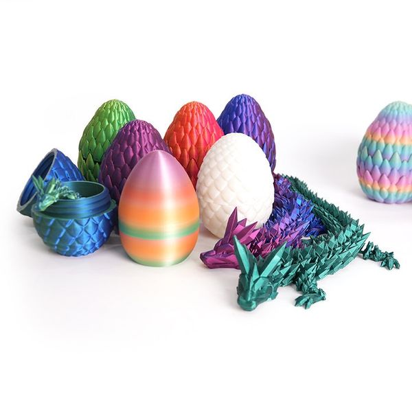 2024 neue 3D -gedruckte Dragon Egg Toys Edelsteine Kristall Drachen 30 cm Ornamente Handgefertigte Geschenke Dragon Eggs Spielesets Buntes Dekorationen Kreatives trendy Spielzeug