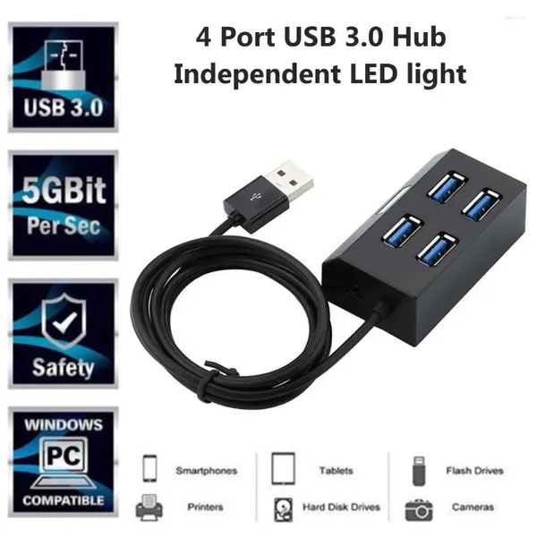 Multi USB1.1 Hub USB Splitter Yüksek Hızlı 4 Port HAB TF Kart Okuyucu Bağımsız LED Işık ile Taşınabilir PC Aksesuarları