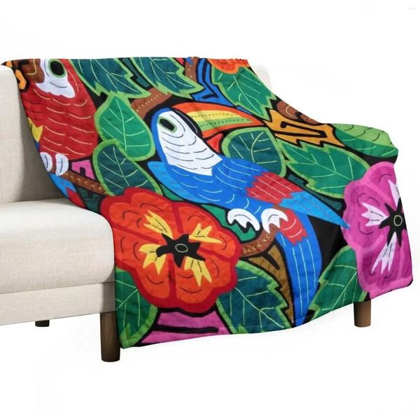 Одеяла мола дизайнерские птицы бросают одеяло для кровать винтажные фарширование клетку