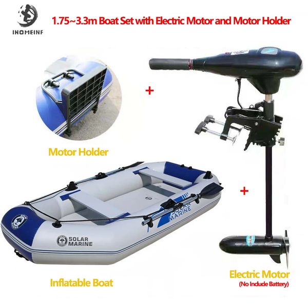 1.75 ~ 3.3m Balıkçılık için Elektrikli Motorlu Iatable Boat 1 ~ 5 Kişiler River Su Oyun Spor Hava Desk Boa 283