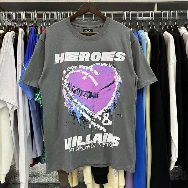 Hellstar Treve Designer T camisetas gráficas camisetas de luxo masculino camisetas roxas criativas em forma de coração Casual de mangas curtas para homens e mulheres