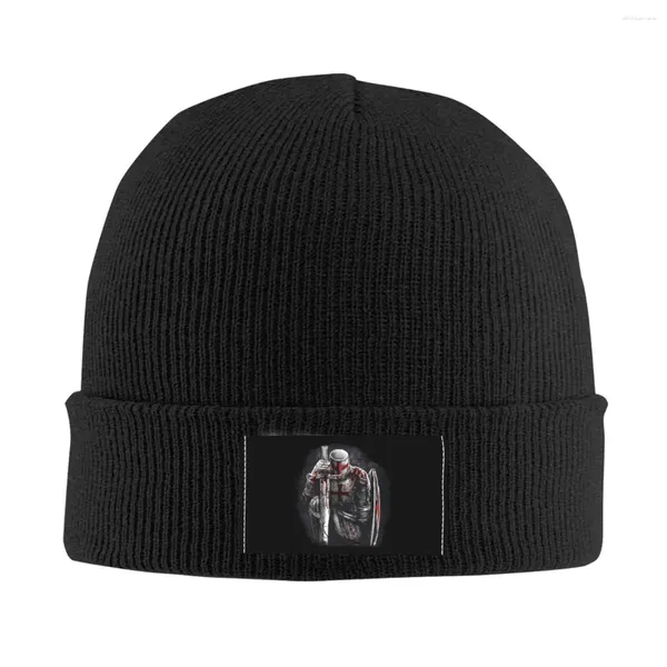 Beretti Beretti Rosario Crusader Warrior Bonnet Cappello a maglia Cappelli a maglia Shield Medieval Cross Knights Templare berretti invernali caldi Capo