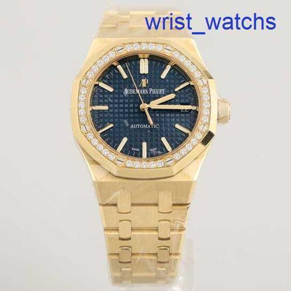 AP Casual Wrist Watch Royal Oak Series 15451ba Original Diamond Blue Dial e Womens Unissex Fashion Leisure Business Sports Sports Watch
