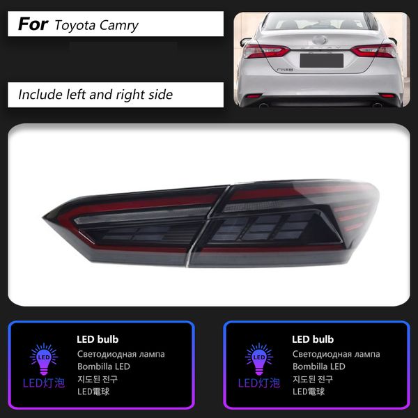 Auto-Styling Laufen Bremslichter Streamer Blinkerbeleuchtung Zubehör für Toyota Camry LED-Rücklicht 18-23 Hinterlampen Rücklichter