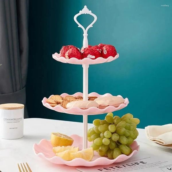 Placas Cupcake de 3 camadas Placa de frutas Placa de frutas Sobremesas Snack Candy Buffet Tower para Festa de Casamento de Casamento Bande