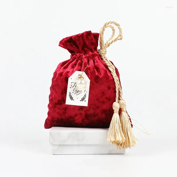 Sacos de compras 20pcs/lote de veludo de diamante de boa qualidade com cartão pérola de natal de natal drawstring bolso pó proteger bolsa de borla