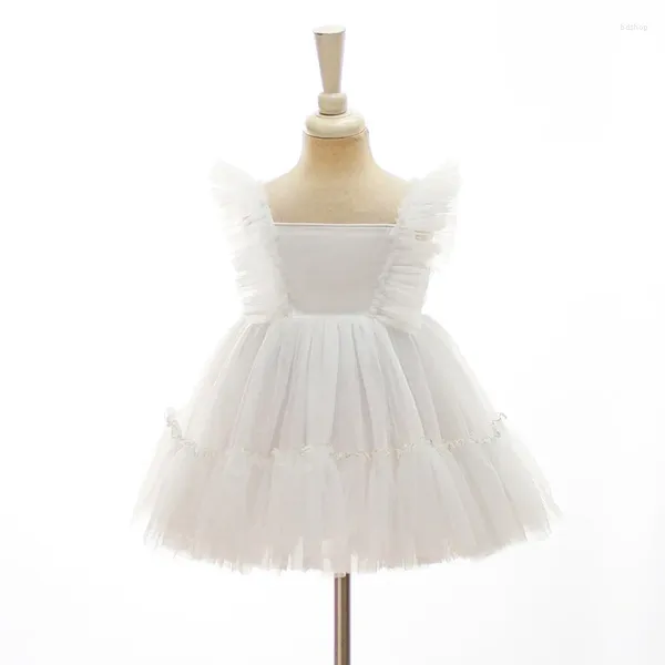 Vestidos de menina infantil batizado para meninas roupas de bebê vestido de verão roupas brancas