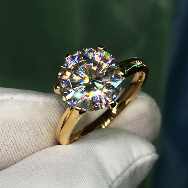 Solitaire di alta qualità da 1,5ct lab Mosan Diamond 24k Gold Anello Gold originale 925 Sterling Silver Engagement Cand Anelli Moissanite per donne Don di gioielli da sposa